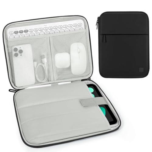 Dadanism 8-9 Zoll Tablet Tasche Hülle mit Polsterung für iPad mini 7/6 8,3" 2024/2021, iPad mini 5/4/3/2/1 7,9", Galaxy Tab A9 8,7", Galaxy Tab A7 Lite 8,7", Tab M8 (4/3/2) 8", Tab M9 9", Schwarz