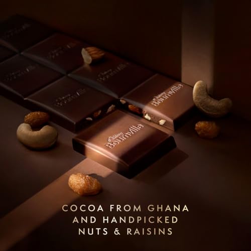 Image of Cadbury Bournville Fruit & Nut 50% Dark Chocolate Bar, 75 g (Pack of 4)