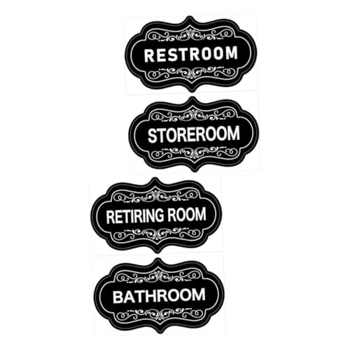 NAMOARLY Bathroom Door Sticker 4pcs Restroom Signs Waterproof Washroom Decor Easy-to-read Rest Indicator for Home Office