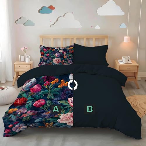 Housse de couette lavable grand teint pour lit junior 140x200cm microfibre douce