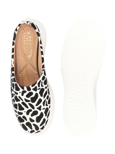 Image of FAUSTO Women's Fashion Outdoor Leopard Print Height Enhancer Open Back Slip On Casual Shoes