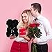 DuHouse 10 inch Rose Bear Artificial Plant for Anniversary, Birthdays, Bridal Showers - Fully Handmade, Unique Gift Box (Black)