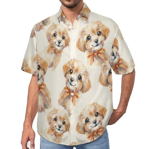 Chemise hawaïenne pour homme imprimé animal mignon aquarelle