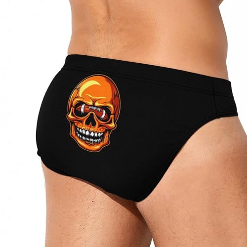 Sport Rugby Footballer Skull Football Printed Swim Briefs for Men Sexy Bikini Swimwear Elastic Beach Trunks Bathing Suit4