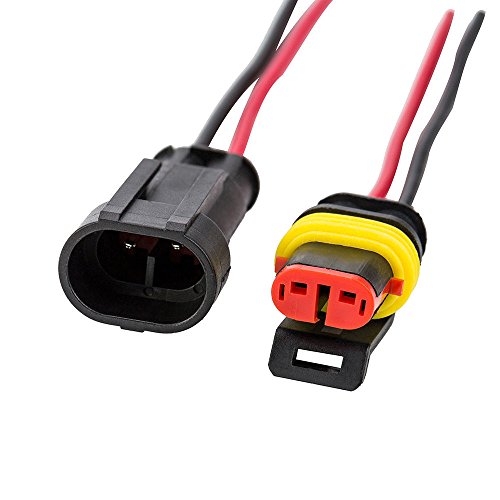 Medsuo 5 Sets 2 Pin Way Car Auto Super Sealed Waterproof Electrical Connectors Plug Socket Kit with Wire AWG Gauge Marine - Thumbnail 3