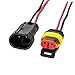 Medsuo 5 Sets 2 Pin Way Car Auto Super Sealed Waterproof Electrical Connectors Plug Socket Kit with Wire AWG Gauge Marine