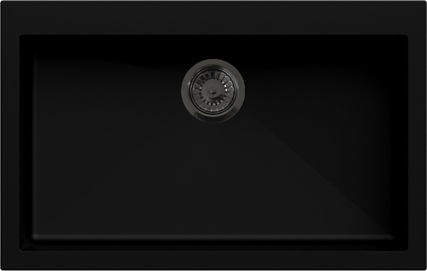 Lavello cucina Ettore Mix nero 1 vasca/vascone 79 x 50 cm piletta nera Made in Italy