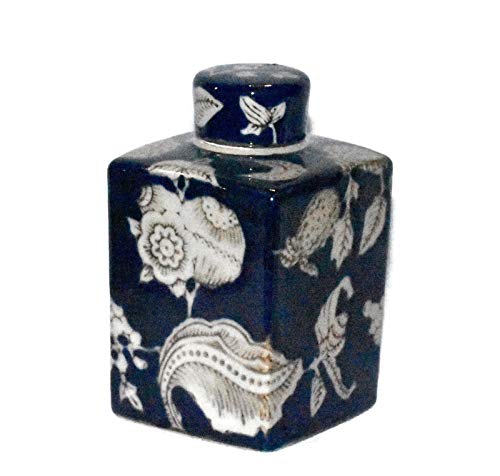 Ginger Jar New 6" Beautiful Oriental Passion Flower & Leave