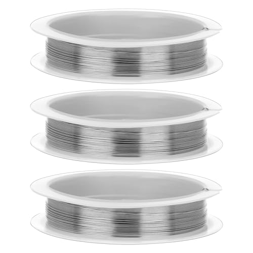 Giantree 3 Rolls 26 Gauge Stainless Steel Wire - 0.4MM, 33 Feet/Roll For Craft & Jewelry Making