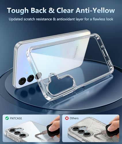 Image of FNTCASE for Galaxy A15-5G Phone Case: for Samsung Galaxy A15-5G Clear Case Military Grade Drop Protection Anti Yellowing Cell Phone Cover - Rugged Shockproof Protective Transparent Cases (Clear)