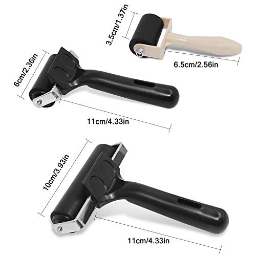 AIFUDA 3 stuks rubberen roller brayer rollen lijm roller voor inkt verf blok stempelen, printmaken behang en kunst & ambachten (1,37, 2,36 en 9,93 inch) - Afbeelding 4