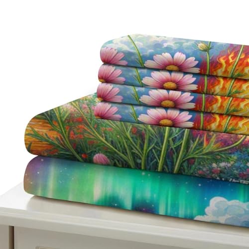 Linge de lit Cosmos imprimé 3D en microfibre douce 260x220