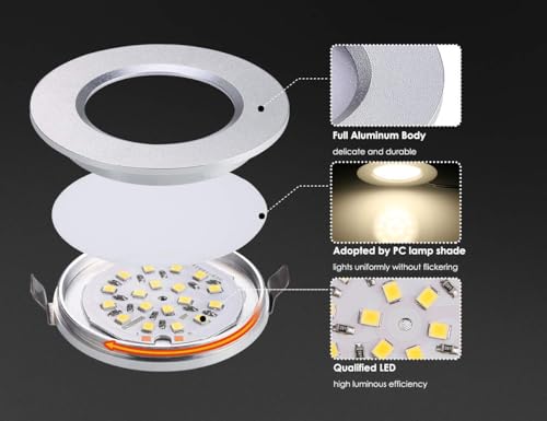 ALOVECO 12V LED RV Lights Dimmable Camper Interior RV Lights 4000K Ultra-Thin Waterproof, 12 Volt Ceiling Light for Motorhome Sailboat Yacht Case of 8 Packs Natural White by ALOVECO - Image 6