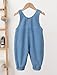 SEAUR Baby Toddler Buttons Adjustable Straps Fashion Jean Overall Soft Denim Bib Jumpsuit One-Piece Outfit Basic Cotton Romper Blue 2-3T