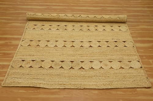 Alfombra trenzada a mano de yute con tejido plano ideal para tu cocina 7