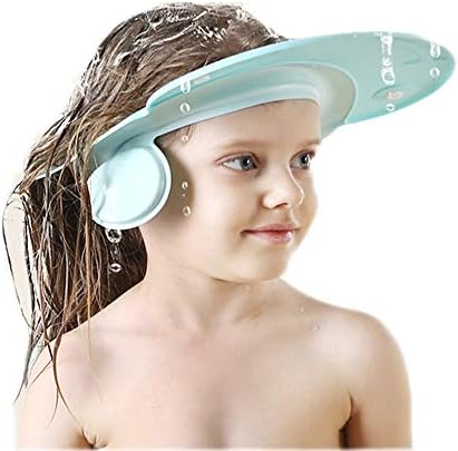 Baby Shower Cap Bath wash Shampoo Shield Hat Adjustable Toddler Head Hair Rinser Visor Prevent Water from Entering Eyes and Ears Protection Children and Kids (Blue)