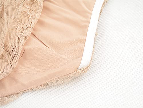 Junova Women's Low Cut Strapless Bandeau Crop Top Open Back Overbust Bustier Corset(Apricot, X-Large) #TOP4