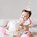 BASCT Bow 1st Birthday Hat for Girls – Boho First Birthday Crown, Baby Girl Pink Party Hat, Bow Theme Decorations, Cake Smash Outfit