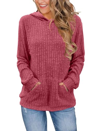 Image of Bosmeer Womens Long Sleeve Shirts Kangaroo Pocket Fashion Hoodies Pullover