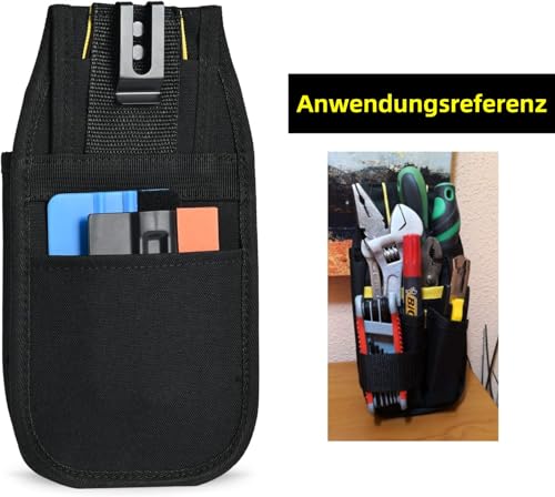 Werkzeugtasche,Werkzeug Organizer, Praktischer Werkzeughalter mit großen und kleinen Taschen Robust Werkzeugbeutel für Elektriker, seitliche Gürteltasche mit Metall-Gürtelclip