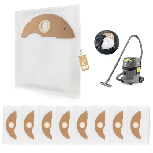 8 Pack Bolsas de Polvo para Kärcher NT 22/1 Ap L, NT 22/1 Ap Te L Bolsas de Aspiradora para Kärcher NT 22/1 Bolsas de Vacio Respuesto para Aspiradora Replacement Repuesto Accessories xx