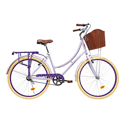 Mejores review On-line Bicicleta paseo urban - los más vendidos. 33 Apache Bicicleta Urbana R26 Vintage Canastilla (Lila)