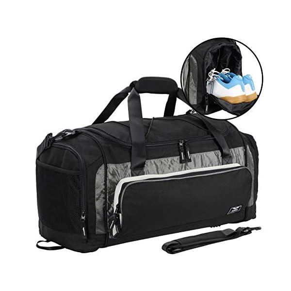 MIER Large Duffel Bag Men’s Gym Bag with Shoe Compartment