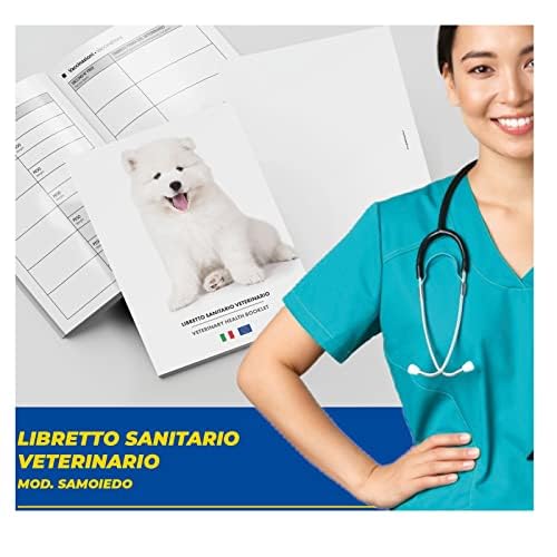 LIBRETTO SANITARIO VETERINARIO 15X21 CM - Samoiedo - ideale per i nostri amici a 4 zampe (50)