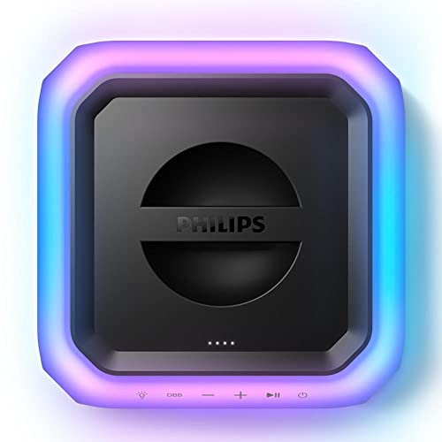 Philips Audio TAX7207/10 Enceinte De Réception Bluetooth, Autonomie De 12 Heures, Éclairage De Réception À 360°, Liaison De Réception sans Fil Et Batterie Rechargeable Noir