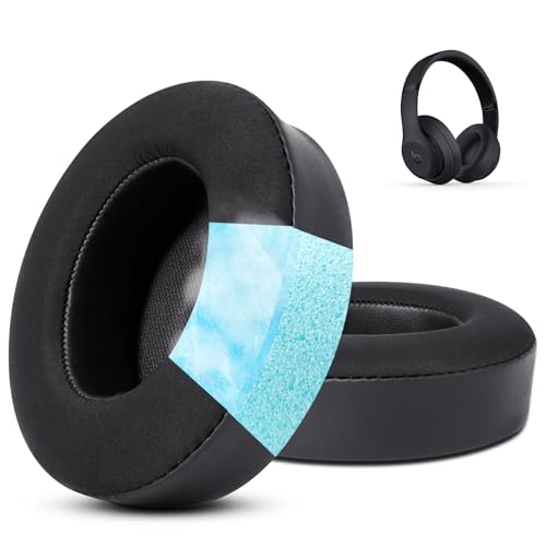 GVOEARS Studio Replacement Ear Pads - Upgraded Earpad Cover for Beats Studio 2 B0500 B0501 / Studio 3 Wired Wireless Over Ear Headphones - Cooling Gel Cushions (Black)
