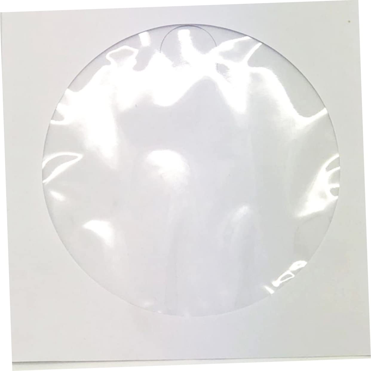 TEHAUX 100 Pcs CD with Transparent Window Dvd Paper Cases for Portable CD Organizer Bags for Home Cinema and Travel White