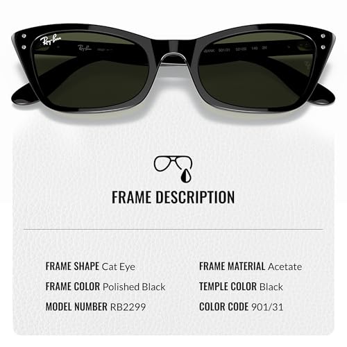 Ray-Ban RB2299 LADY BURBANK Cat Eye Shaped Sunglasses for Men & Women with Official RAYBAN Eyewear Kit3