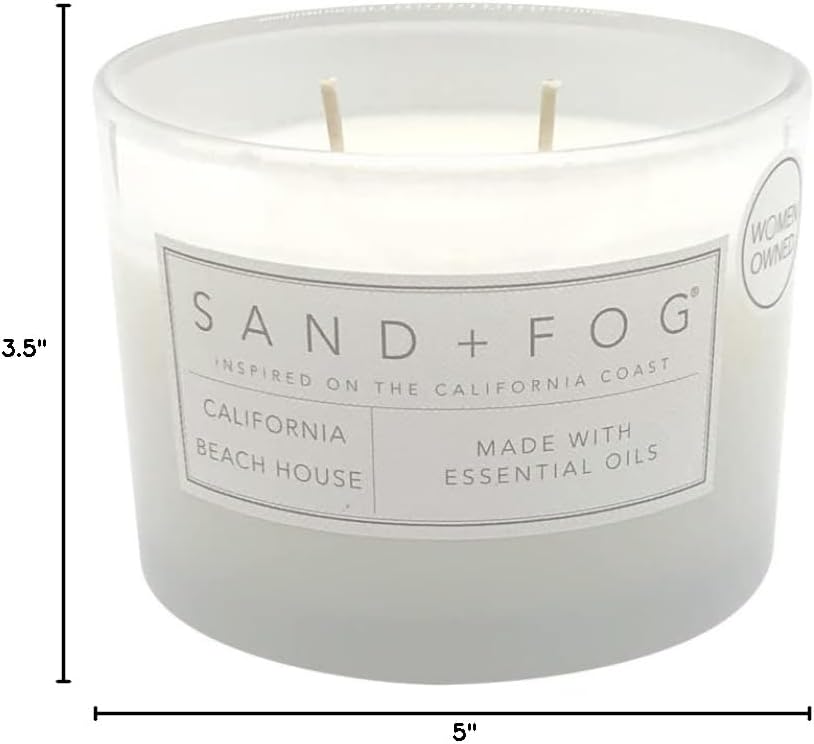 Sand + Fog Scented Candle - California Beach House ��� Additional Scents and Sizes – 100% Cotton Lead-Free Wick - Luxury Air Freshening Jar Candles - Perfect Home Decor – 12oz - Image 10