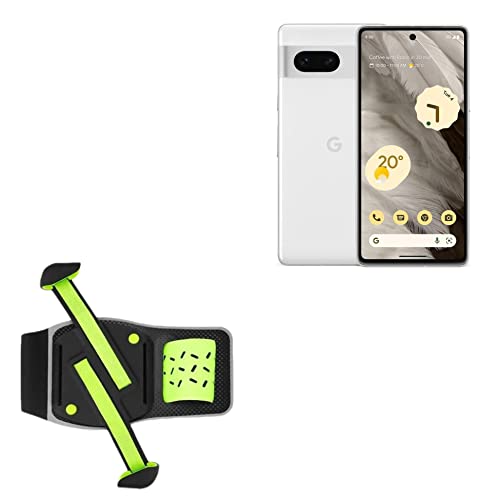 BoxWave Holster Compatible with Google Pixel 7 Pro - FlexSport Armband, Adjustable Armband for Workout and Running - Stark Green