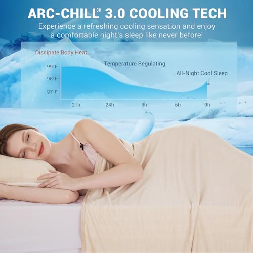 Elegear Revolutionary Cooling Blanket Throw Absorbs Heat to Keep Body Cool for Night Sweats, Arc-Chill 3.0 Cool Fiber Q-Max>0.5 for Hot Sleepers, Lightweight Summer Cold Blankets for Sleeping, Beige