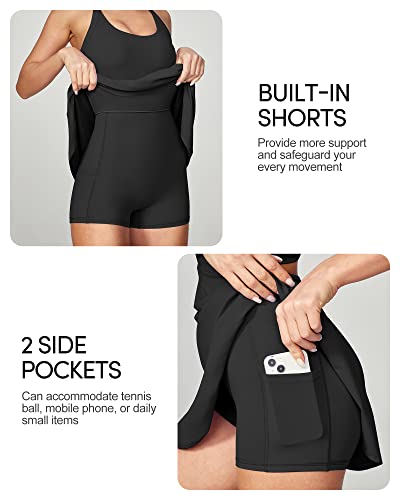 IUGA Womens Tennis Dress with Built in Shorts & Bra Athletic Dress for Women Cut Out Twisted Golf Workout Dress with Pockets2