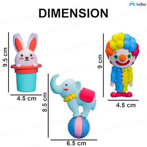 Image of FunBlast Cartoon Erasers for Kids - Retractable Eraser, Novelty Eraser Unicorn Themed Kawaii Erasers for Kid, Students, Fancy Stationery Gift for Boys, Return Gift for Kids (Pack of 3)