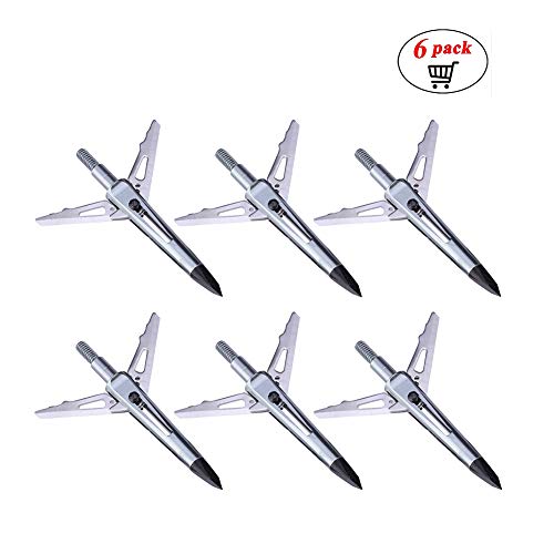 ZCISSY Crossbow Broadheads 100 Grain - Precision,2 Inch Cutting Diameter,Mechanical Slip Cam,6 pcs