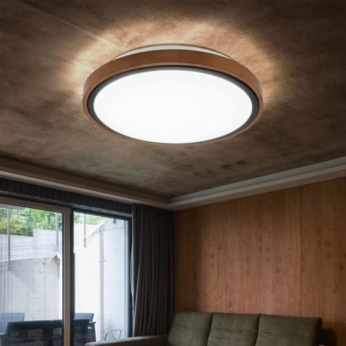 Globo Plafoniera Bruno Led Con Cornice In Legno Cct Ø 30 Cm - 4