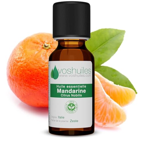 Voshuiles - Huile Essentielle Mandarine - 20ml - 100% Pure et Naturelle - HEBBD - Utilisation en Massage dans Huile Végétale - Parfum Très Aromatique -...