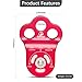 CAMNAL Climbing Pulley 3 Hole Climbing Pulley Stable Traction Climbing Pulley Device Zipline System Pulley, Suit for Tree Work, Rope Climbing and More, Red