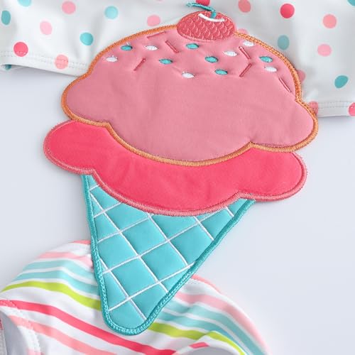 kavkas Baby Girl Sleeveless Printed One Piece Swimsuit Set Kids Cute Swimsuit Beach Bikini for Toddler Girls 12M-8Y4