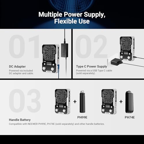 Image of NEEWER 100W Ultra Compact LED Video Light APP /Panel Control, Pocket Size Bi Color COB Continuous Output Lighting with 4 Dimming Curves /2700K-6500K /CRI96+ for Studio Photography Recording, FS100B