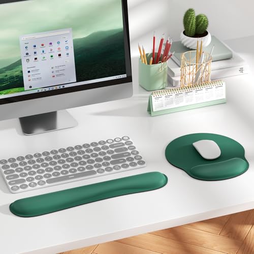 image for KTRIO Ergonomic Keyboard Wrist Rest, Memory Foam Mouse Pad with Wrist 