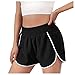 Haiorziyou Fitness Gym Shorts Damen Radlerhose Tanzshorts Sports Kurze Yoga Shorts Laufshorts aus Baumwolle Laufshorts Jogginghose mit Taschen Schnelltrocknend Elastic Waist Badeshorts Beachshorts