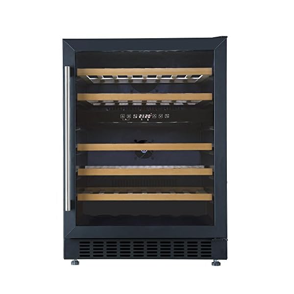Cookology CWC605BK Undercounter 46 Bottle 60cm Two Zone Wine Cooler in Black 5-22C - Image 4