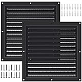 2 Pcs Attic Vent 10" X 10" Shed Vents Metal Gable Vents for Houses Wall Vent with Screen Vent Covers for Home Garage Attic Ceiling, Boost Ventilation and Guard Against Moisture