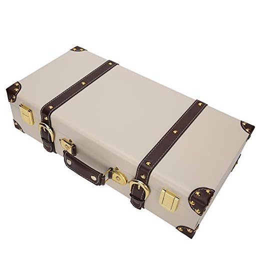 Fdit Decoración de Maleta de Madera, Maleta de Madera Antigua, Caja Decorativa, Maleta de Madera Duradera de Estilo Europeo para Accesorios de fotografía, escaparates de Tiendas, Manualidades
