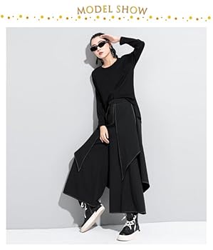 Amazon.co.jp: アシンメトリー パンツ ワイドパンツ 袴パンツ
