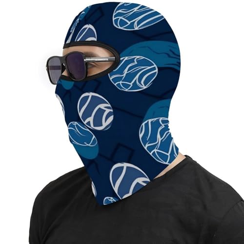 Pasamontaña térmico para hombre y mujer, máscara facial azul con estampado de voleibol, ideal para esquí, motociclismo, ciclismo y clima frío miniatura 4